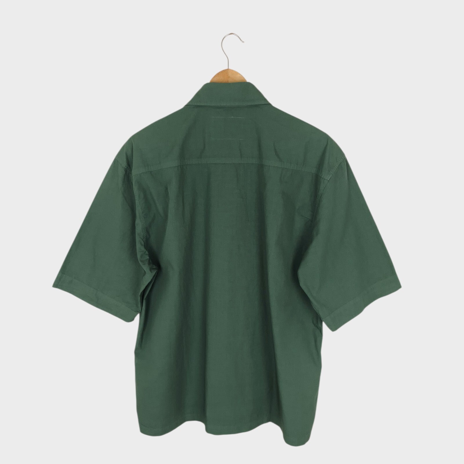 MHL MARGARET HOWELL Men's Green Relaxed Fit Short Sleeved Shirt