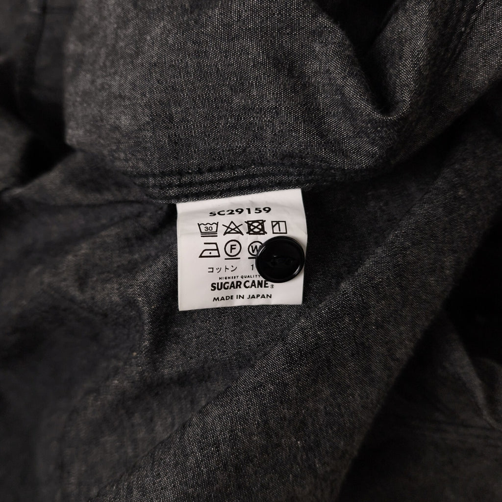 SUGAR CANE Men's Made in Japan Dark Grey Chambray Work Shirt