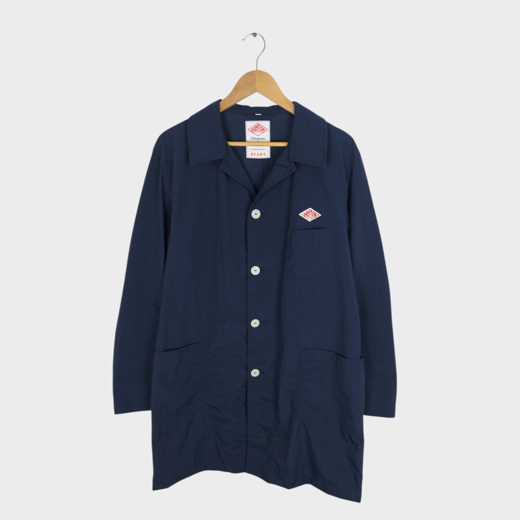DANTON x BEAMS Men's Made in Japan Navy Blue Nylon Coat Jacket
