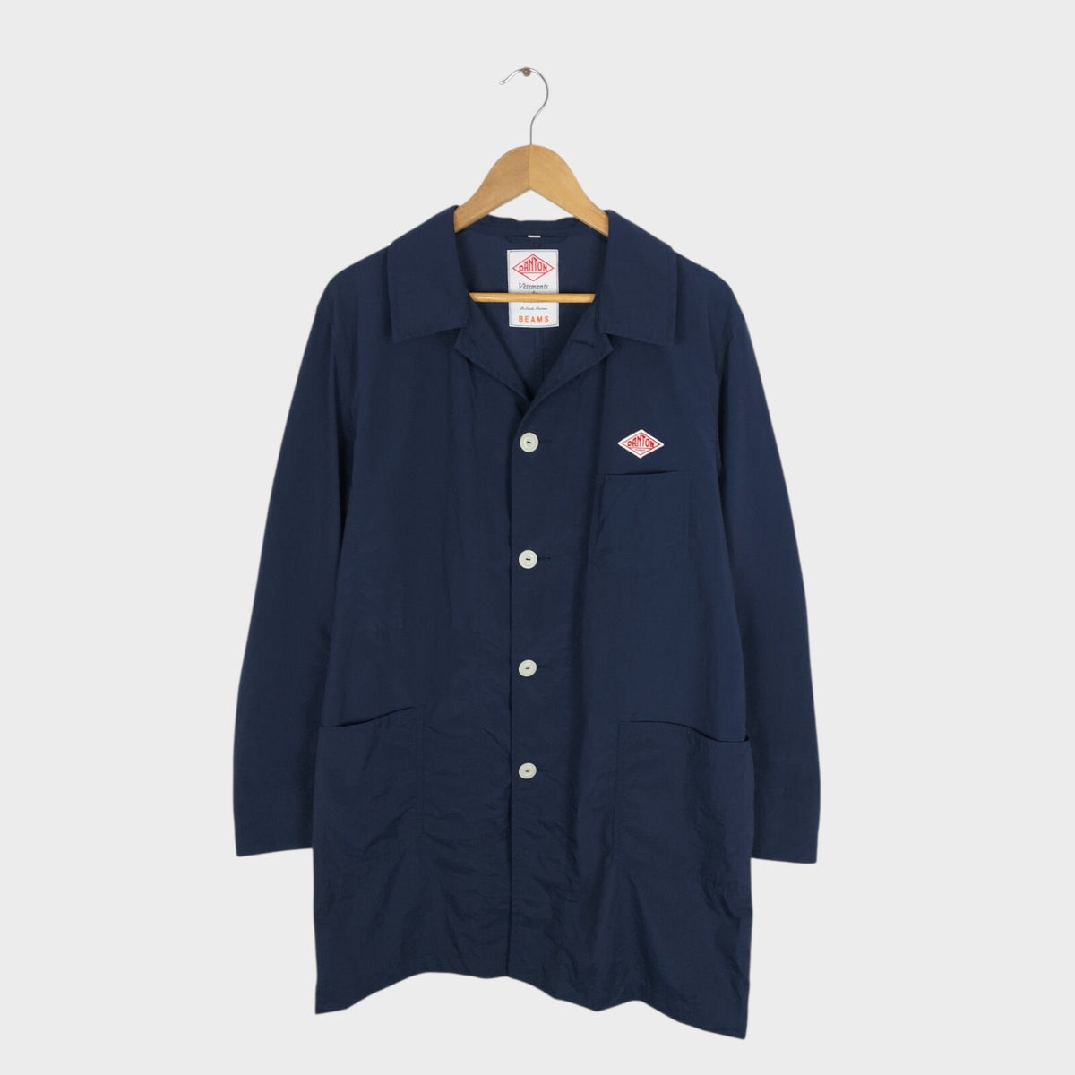 DANTON x BEAMS Men's Made in Japan Navy Blue Nylon Coat Jacket