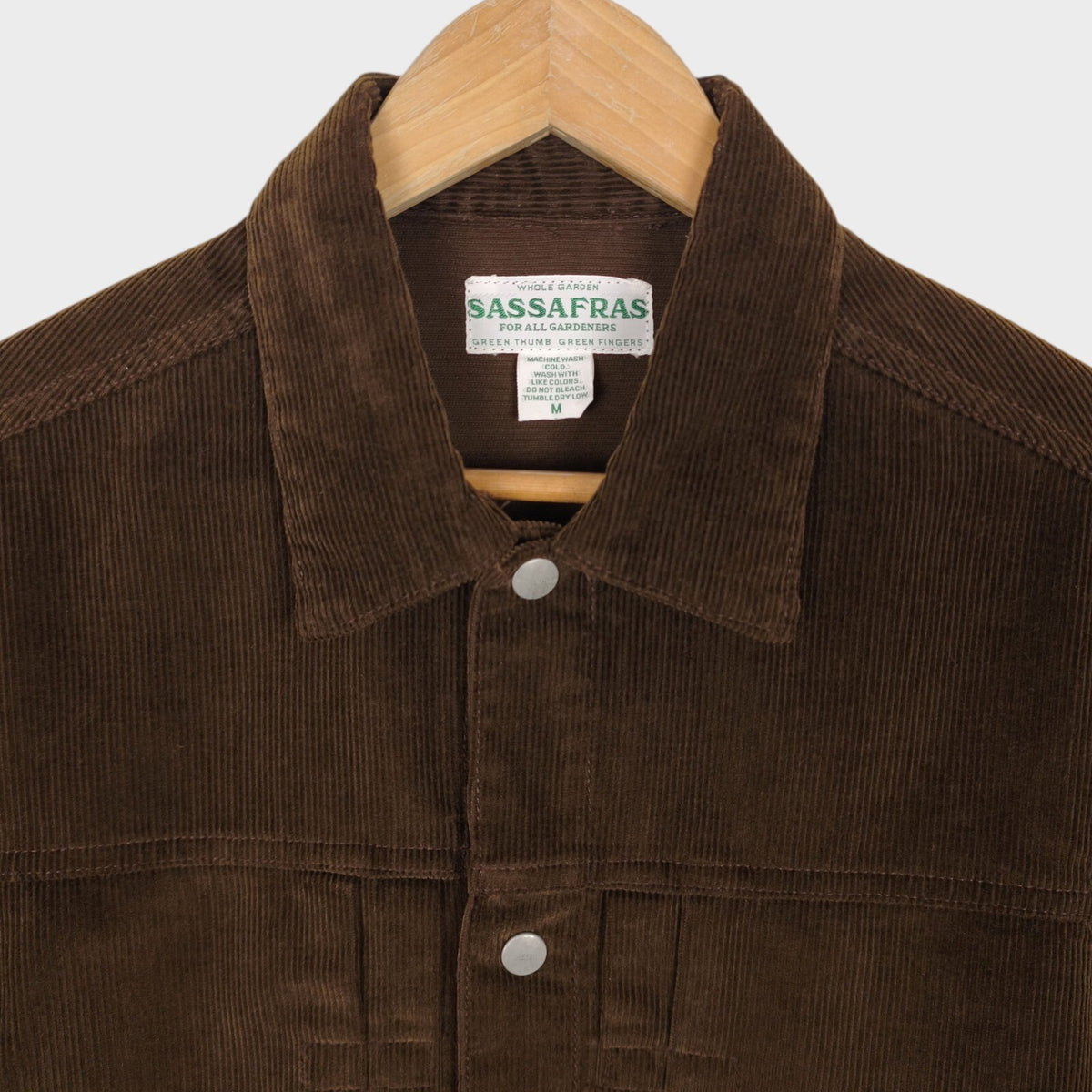 SASSAFRAS Men's Made in Japan Brown Corduroy Gardener Trucker Jacket