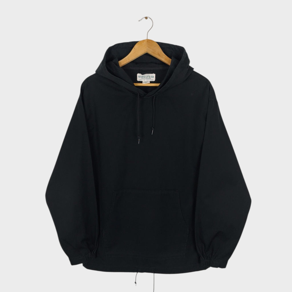 SASSAFRAS Men's Made in Japan Black Cotton Gardener Bud Smock