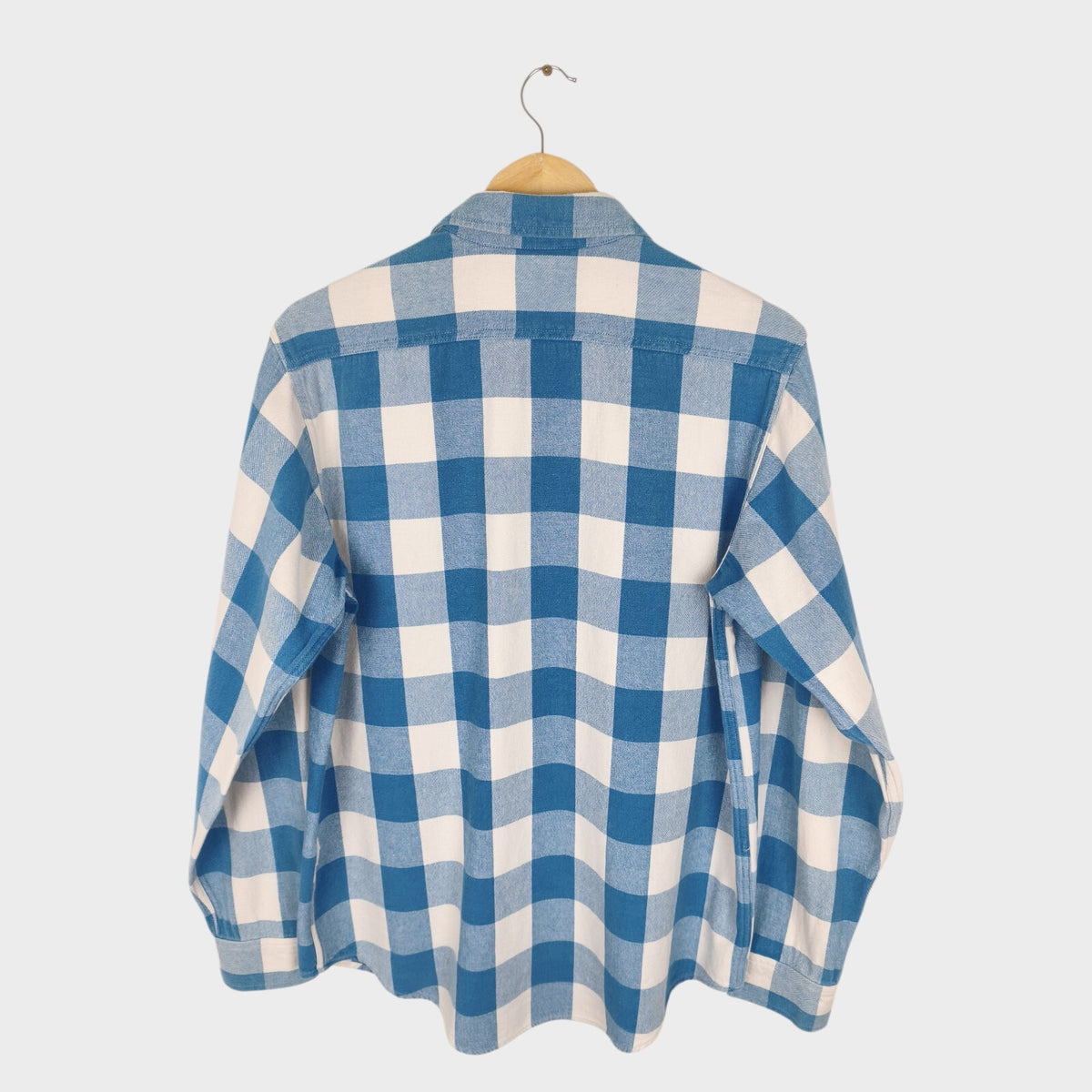 SUGAR CANE Men's Made in Japan Blue Checked Heavyweight Cotton Shirt