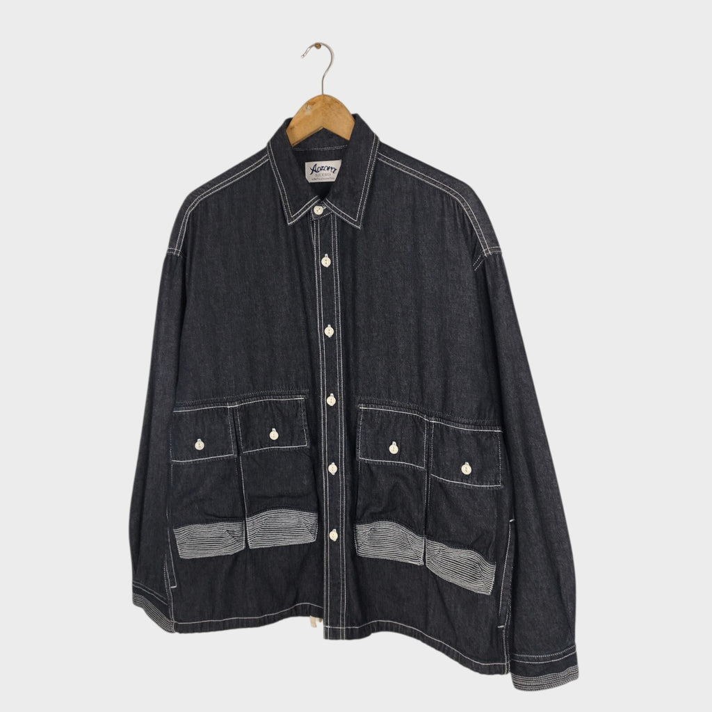 AOZORA BLUE HEAVEN Japan Men's Oversized Utility Denim Jacket