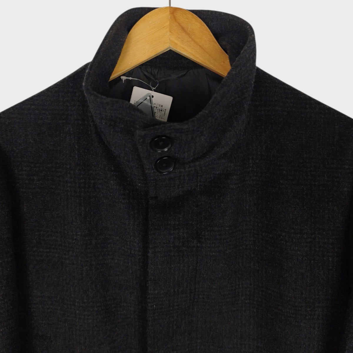 BEAMS B:MING Men's Windproof Stand Collar Tasmania Wool Blend Coat