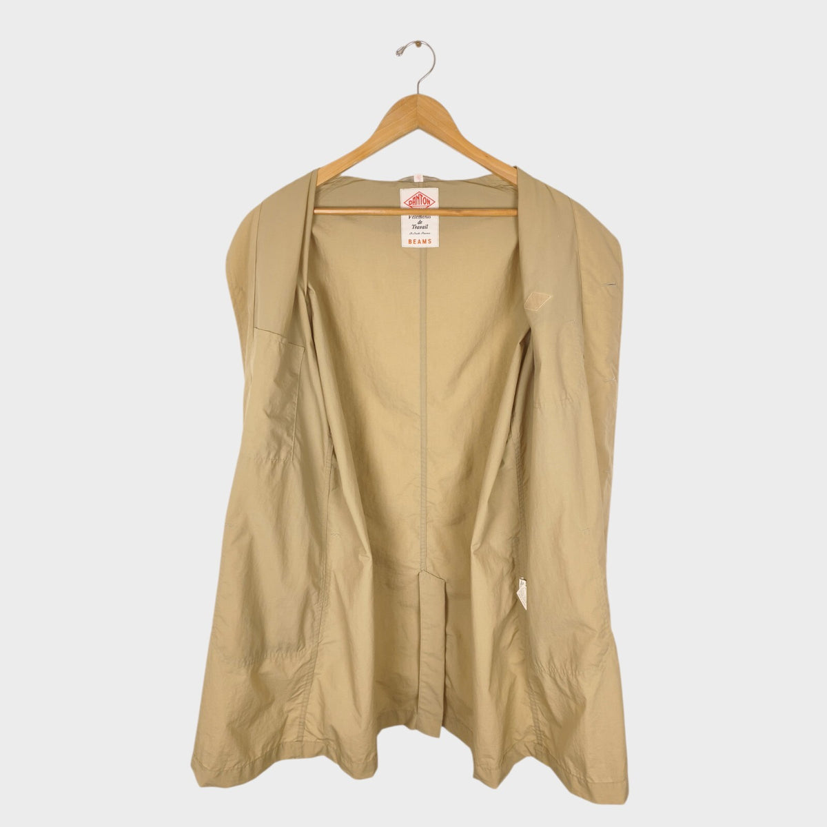DANTON Men's Made in Japan Light Beige/Khaki Nylon Coat Jacket