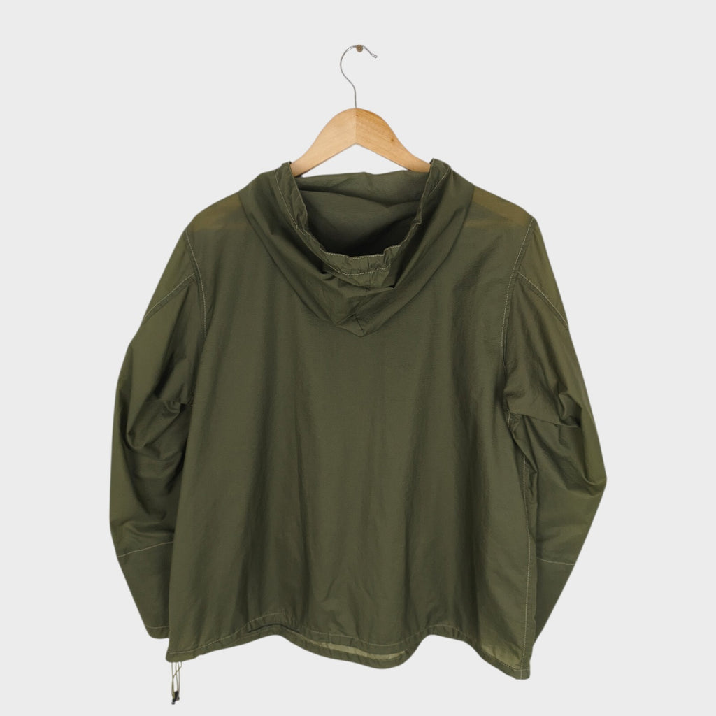 BEAMS PLUS Men's Olive Green Nylon Lightweight Anorak Parka Smock Jacket