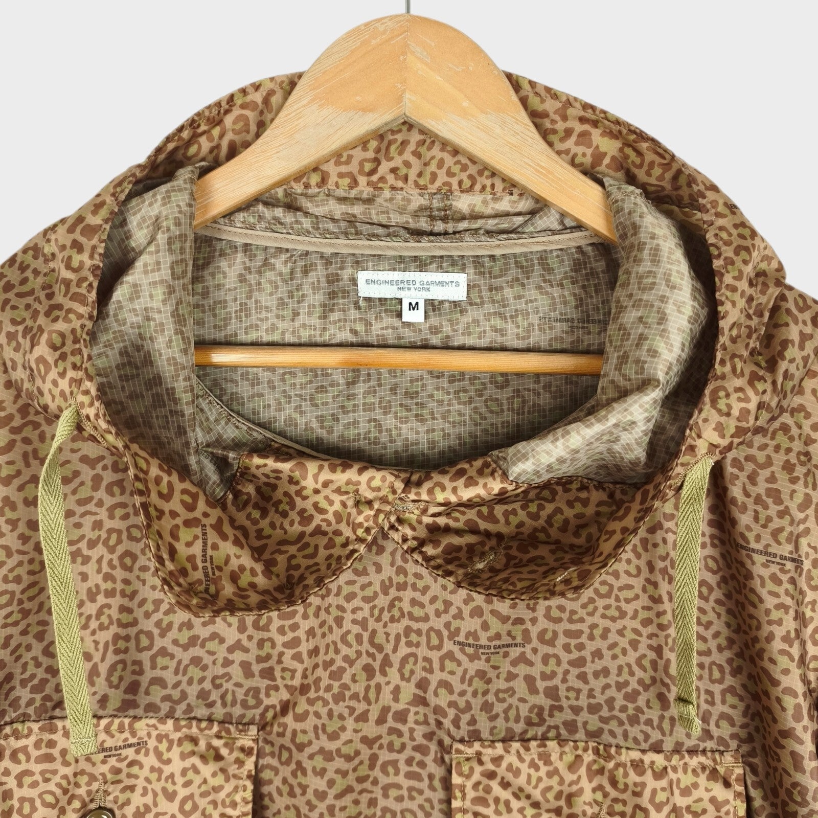 ENGINEERD GARMENTS Men's Made in USA Leopard Print Smock Parka Jacket