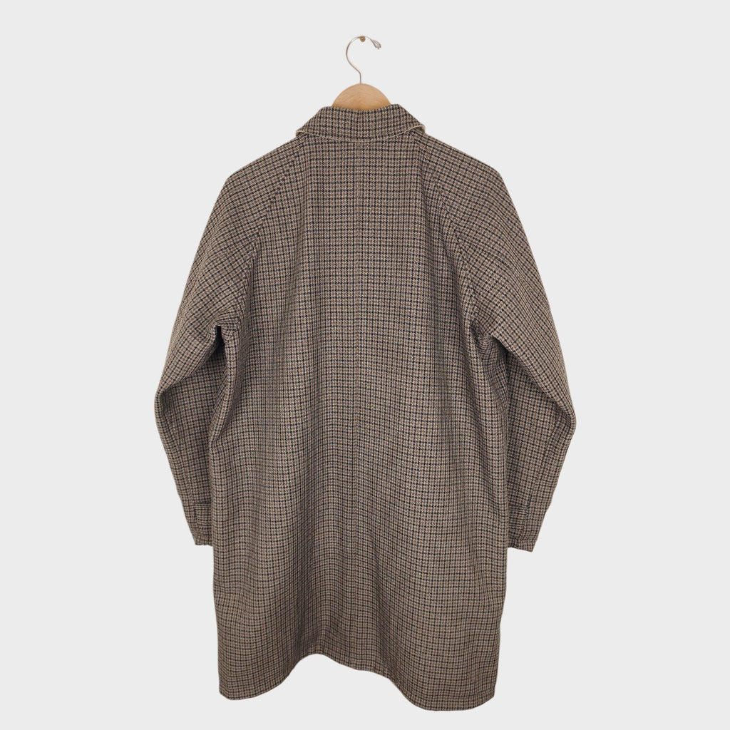 BEAMS PLUS Men's Dogtooth Heavyweight Reversible Balmacaan Coat