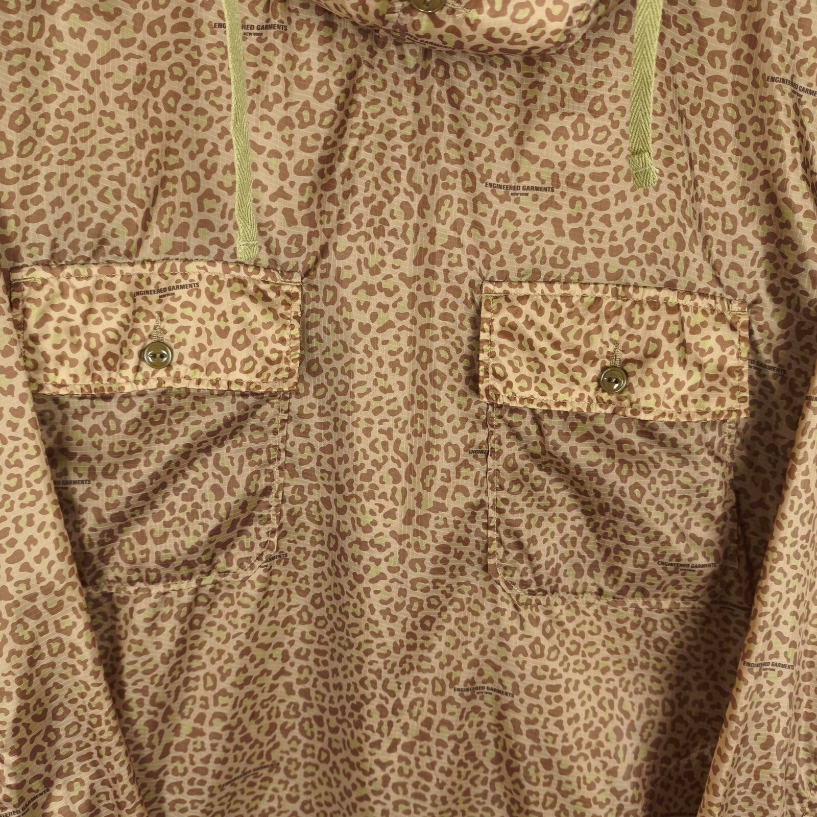 ENGINEERD GARMENTS Men's Made in USA Leopard Print Smock Parka Jacket