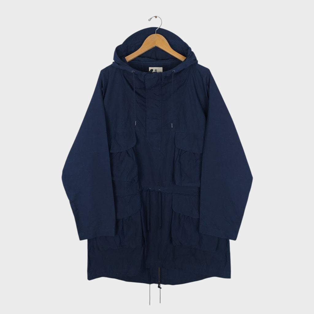 SNOW PEAK Men's Made in Japan Indigo Blue C/N Utility Pullover Parka Jacket