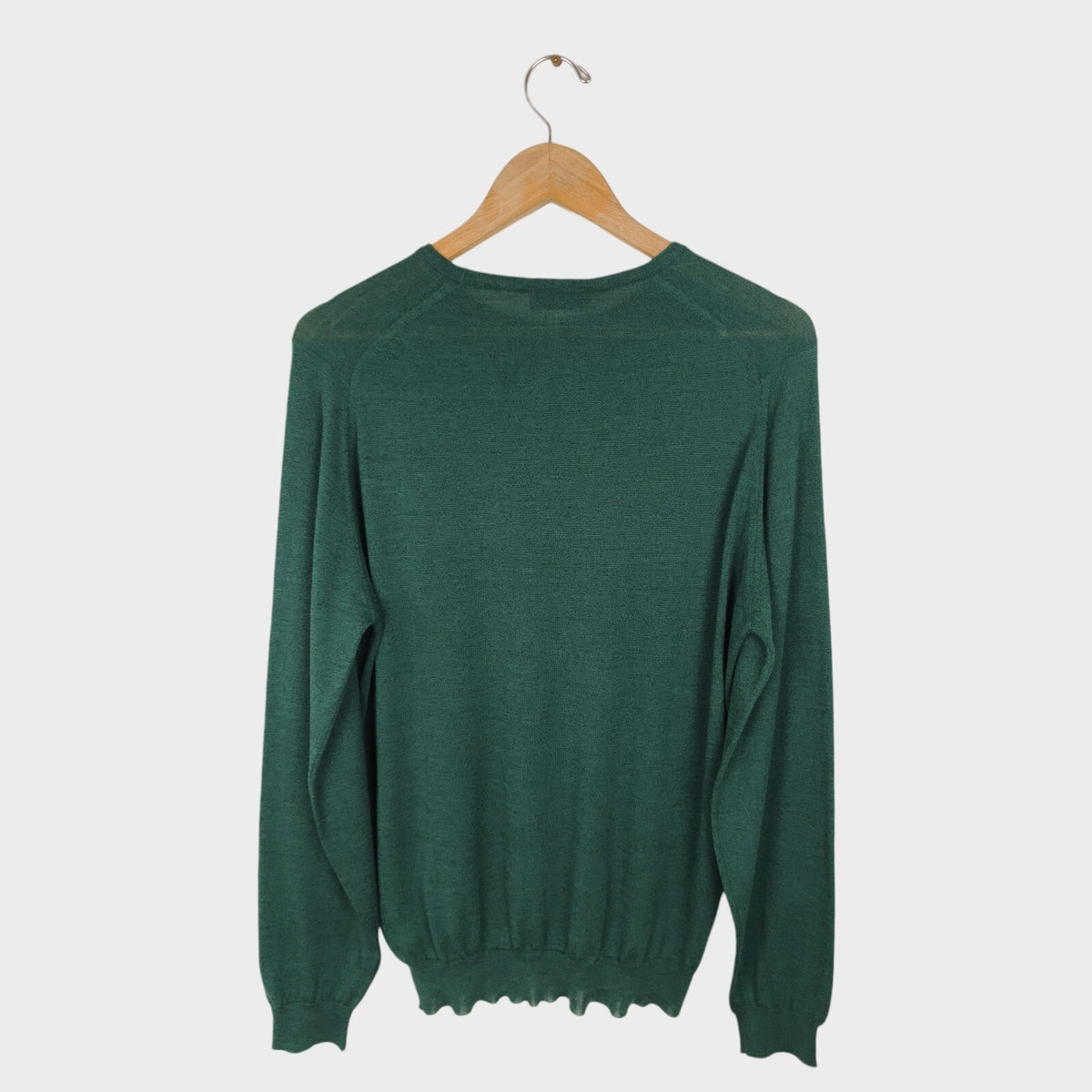 JOHN SMEDLEY Men's Bottle Green Cotton/Wool Clundy Jumper
