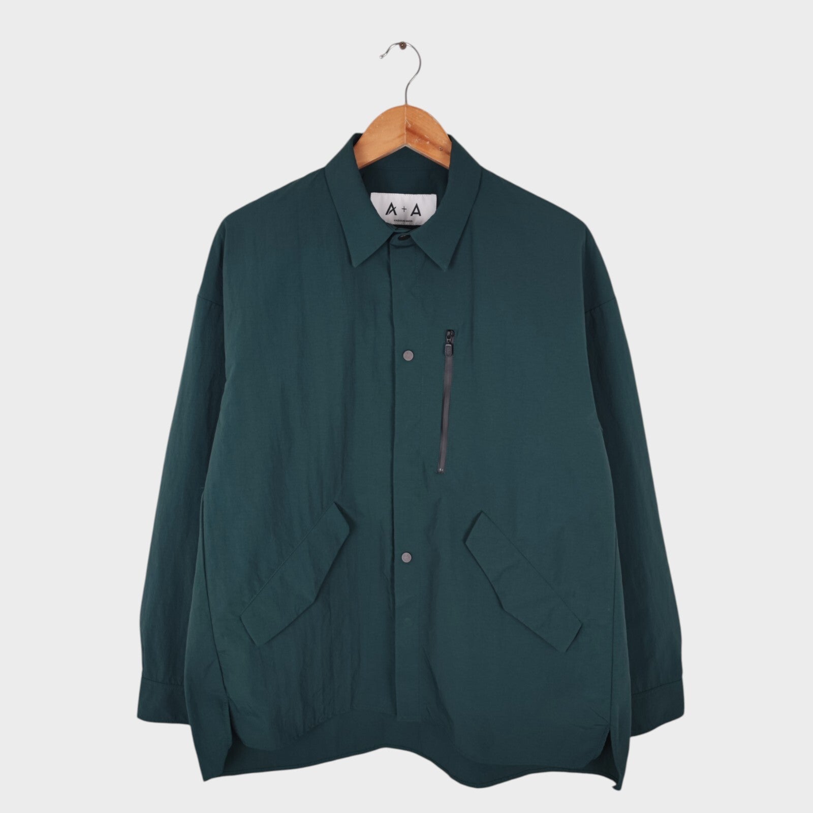 A+ TOKYO Men's Green Made in Japan Nylon Utility Jacket