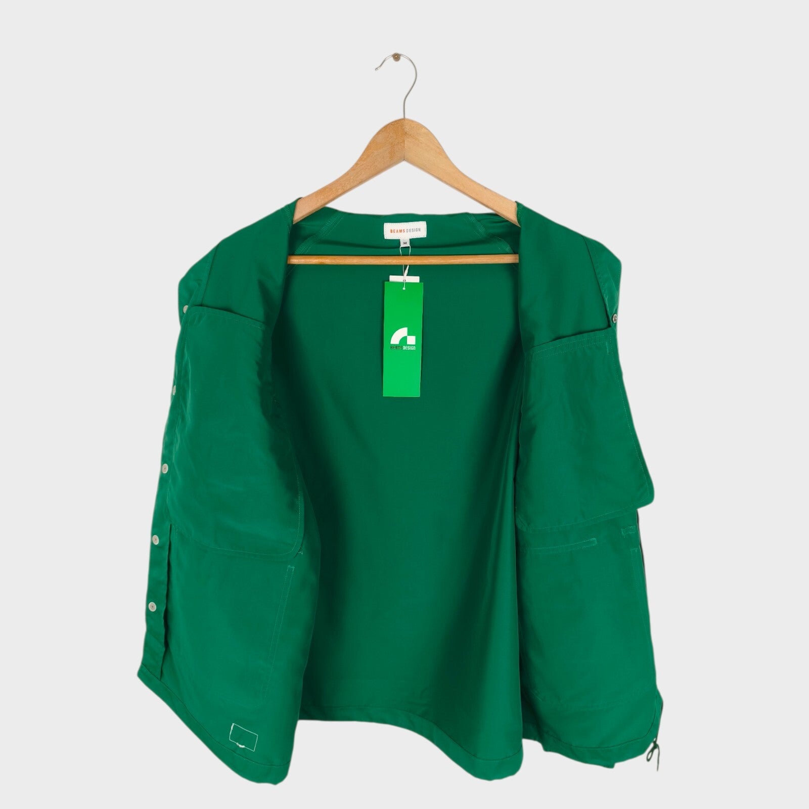 BEAMS Men's Green Lightweight Water Repellent Utility Jacket
