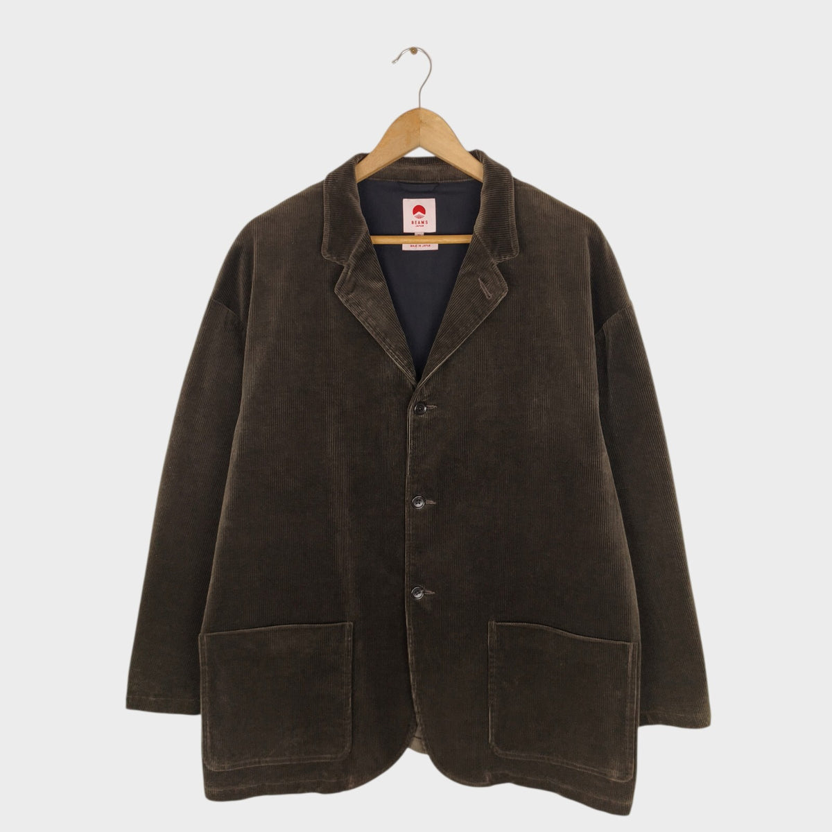 BEAMS JAPAN Men's Made in Japan Brown Corduroy Blazer Chore Jacket