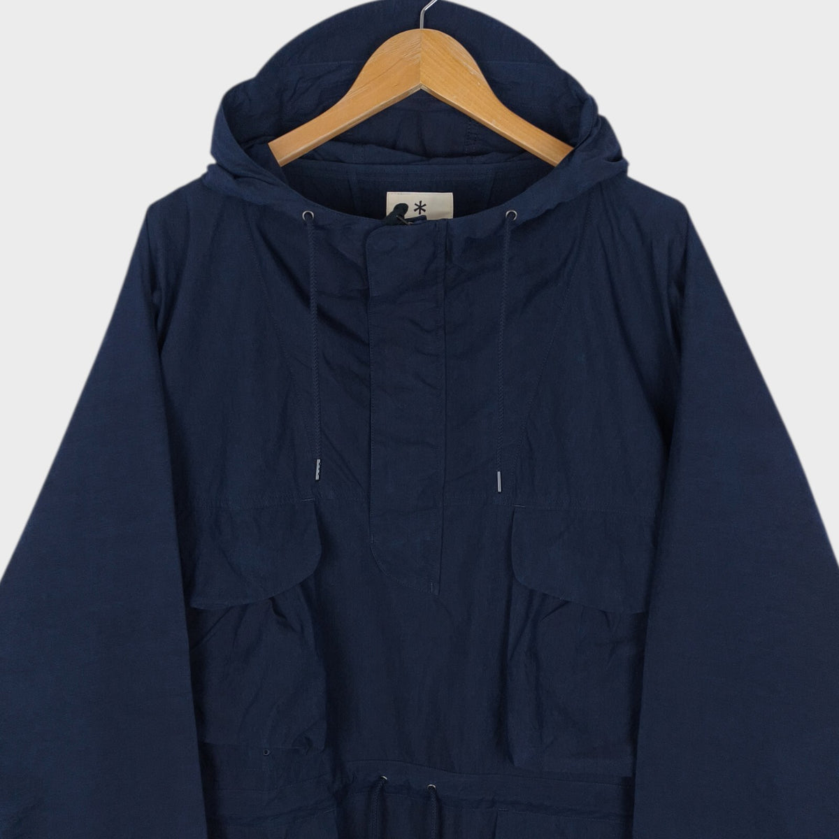 SNOW PEAK Men's Made in Japan Indigo Blue C/N Utility Pullover Parka Jacket