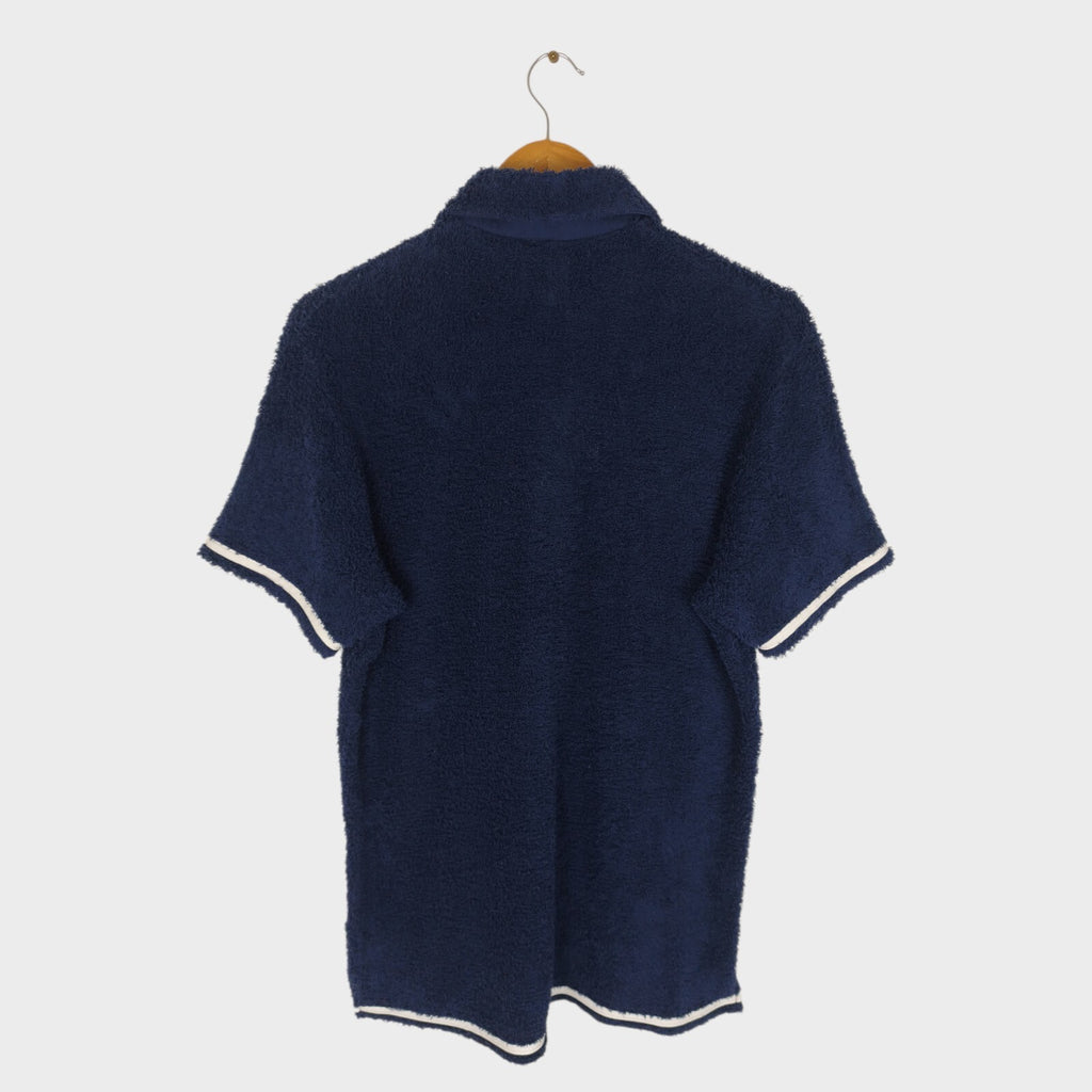 PHERROW'S Men's Navy Blue Made in Japan Towelling Polo Shirt