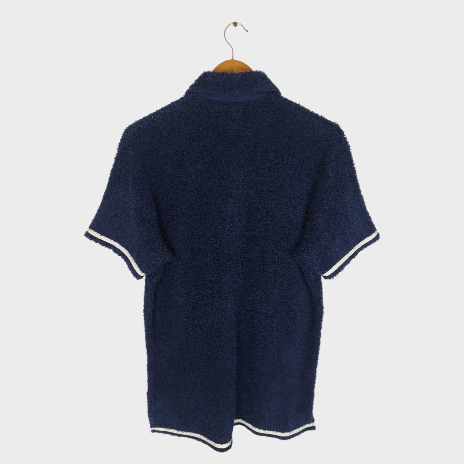 PHERROW'S Men's Navy Blue Made in Japan Towelling Polo Shirt