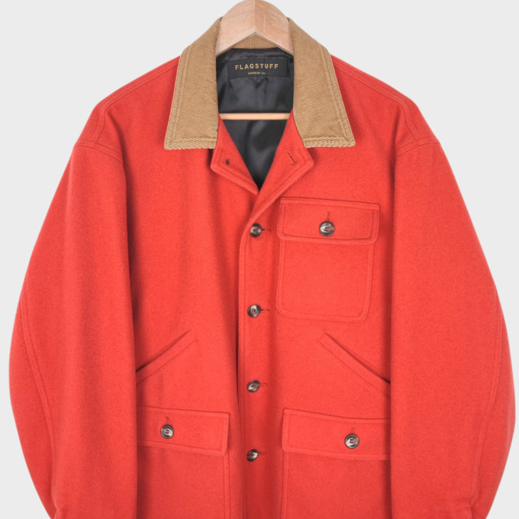 FLAGSTUFF Men's Made in Japan 100% Wool Melton Hunting Jacket
