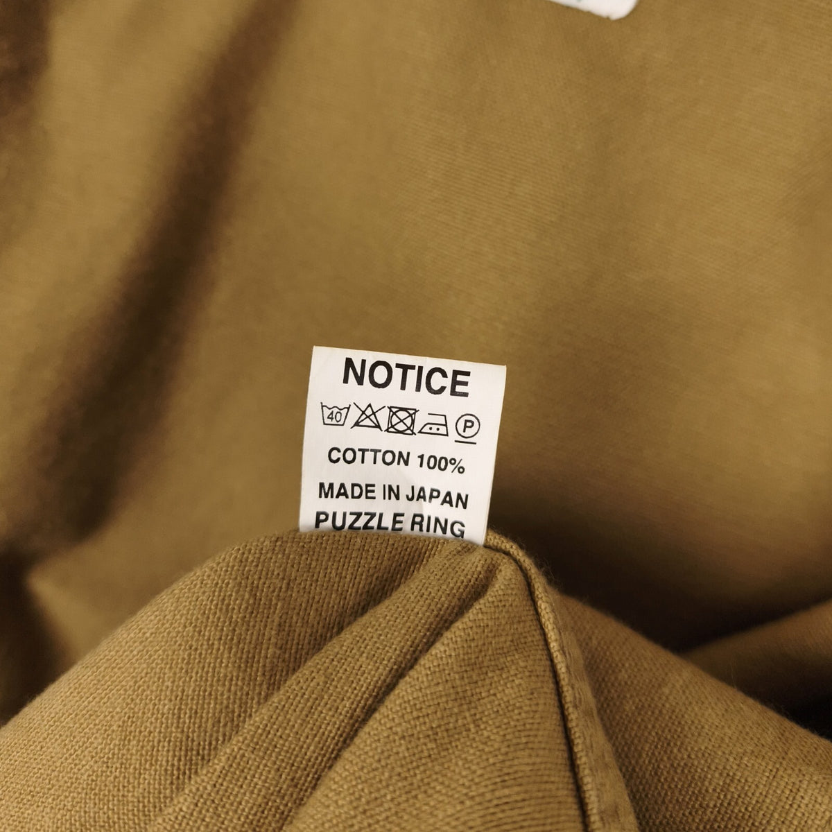 SASSAFRAS Men's Made in Japan Beige Canvas Cotton Bud Breaker Jacket