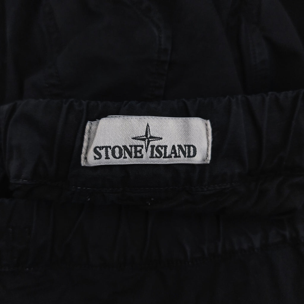 STONE ISLAND Men's Black Garment Dyed Type RE Cargo Shorts