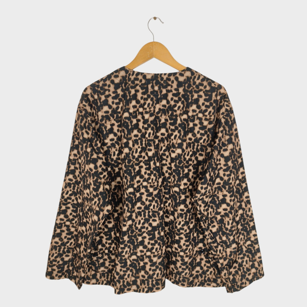 ENGINEERED GARMENTS Men's Made in USA Leopard Print Cardigan Jacket