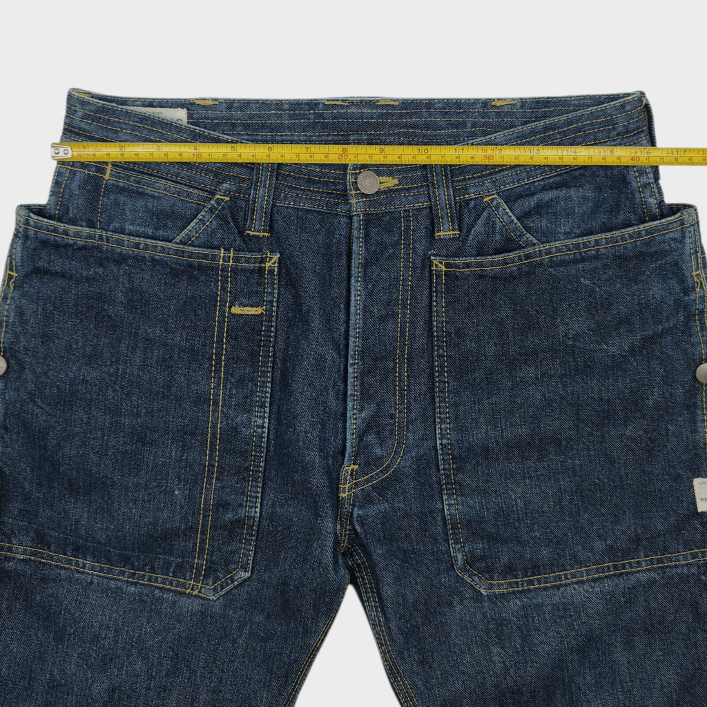 SASSAFRAS Men's Made in Japan Fall Leaf Denim Cargo Shorts