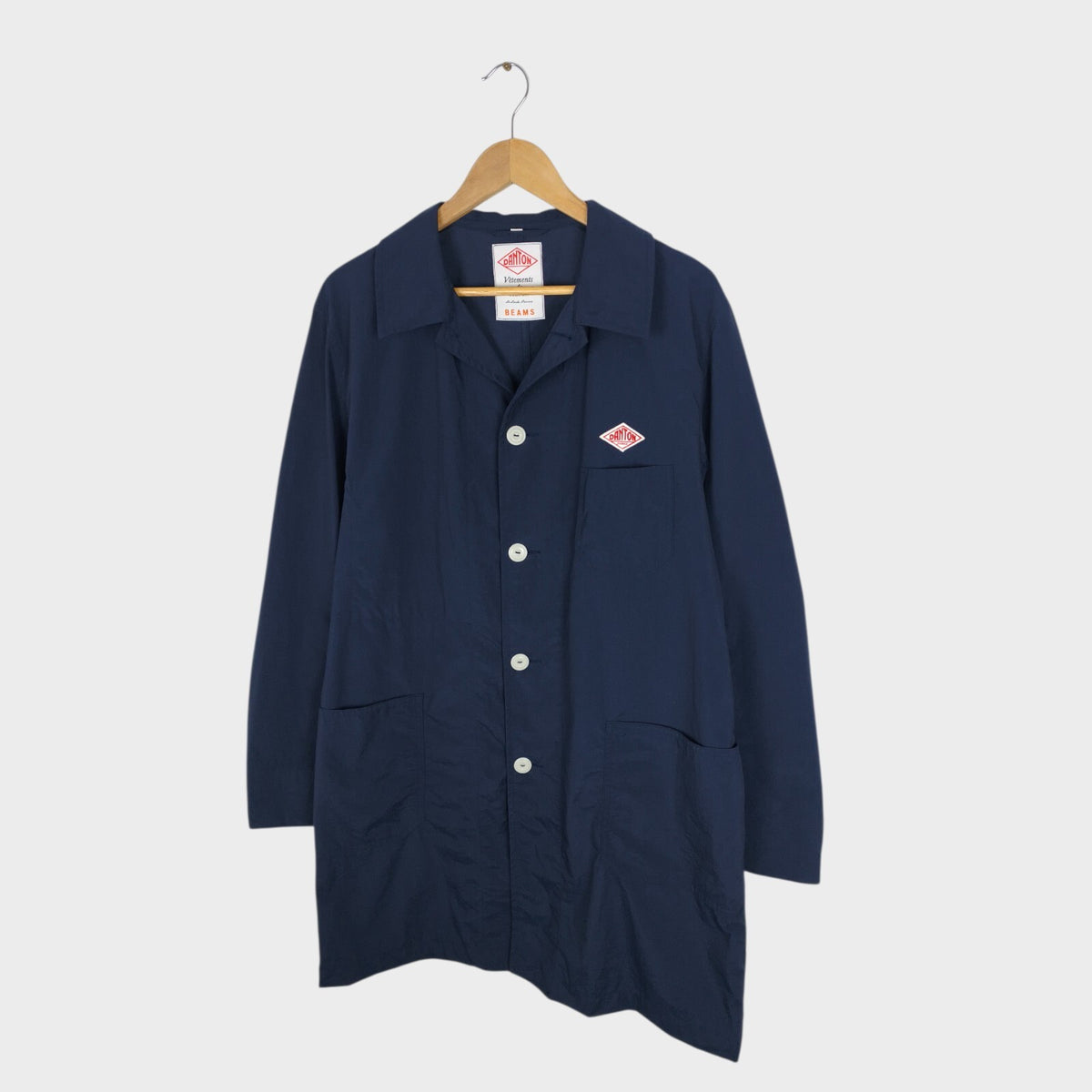 DANTON x BEAMS Men's Made in Japan Navy Blue Nylon Coat Jacket