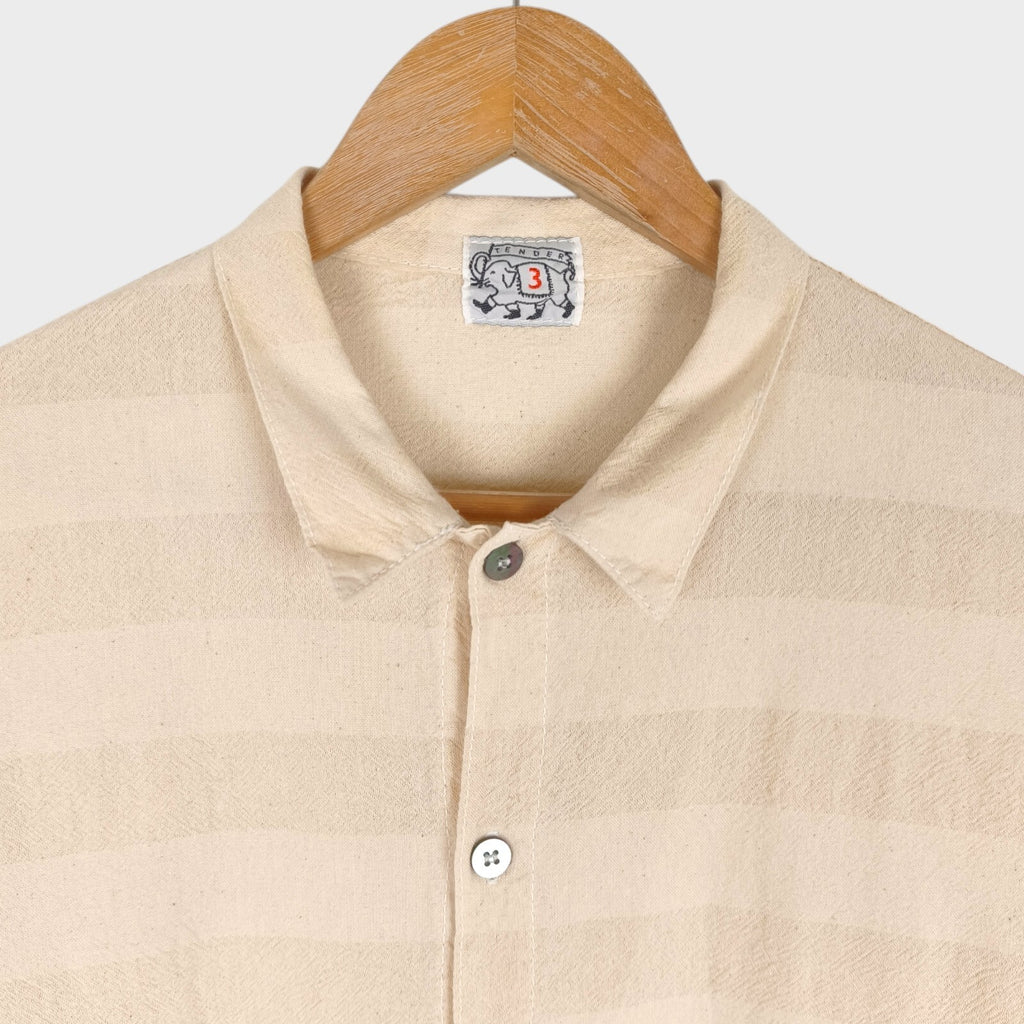 TENDER CO. Men's Made in England Cream 50/50 Cotton Wool Type 440 Overshirt