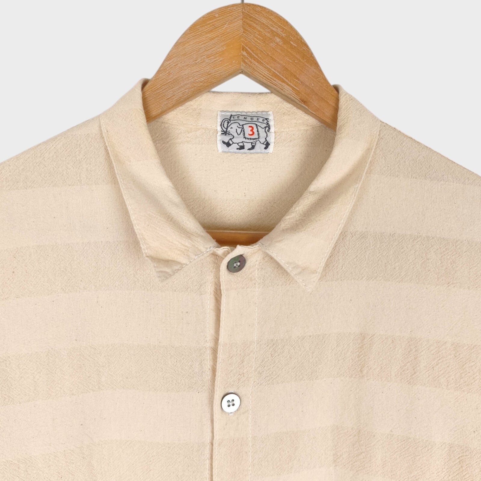 TENDER CO. Men's Made in England Cream 50/50 Cotton Wool Type 440 Overshirt