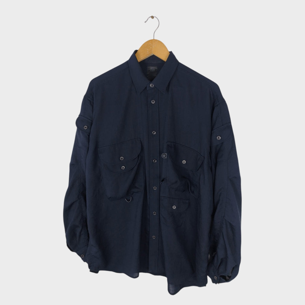 DAIWA PIER39 Men's Navy Blue Tech Bombay Safari Overshirt