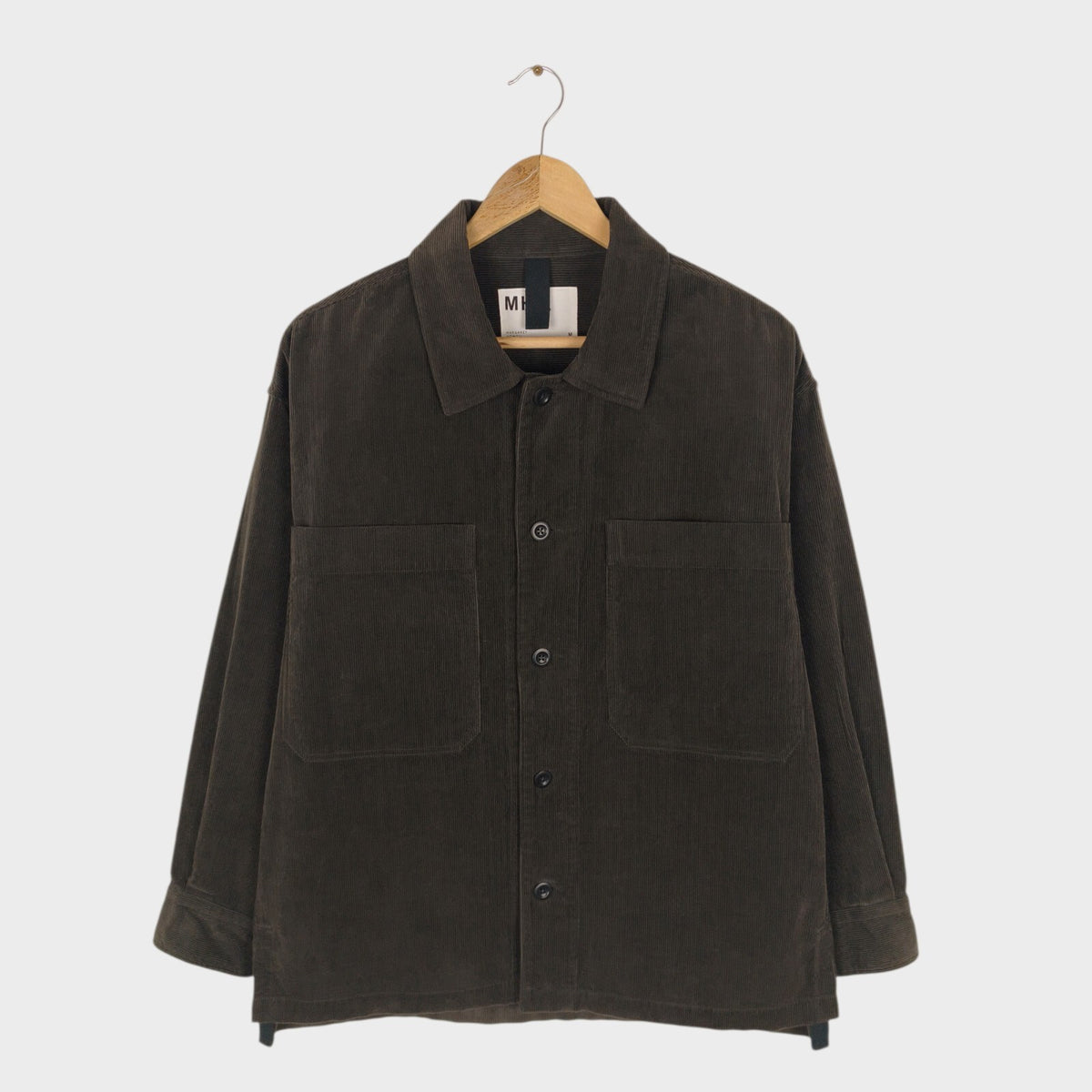 MHL MARGARET HOWELL Men's Dark Brown Corduroy Overshirt