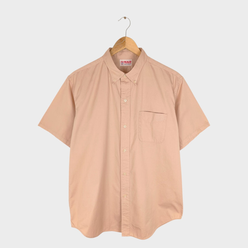THE REAL MCCOY'S Men's Made in Japan Pink Beige Short Sleeved Shirt