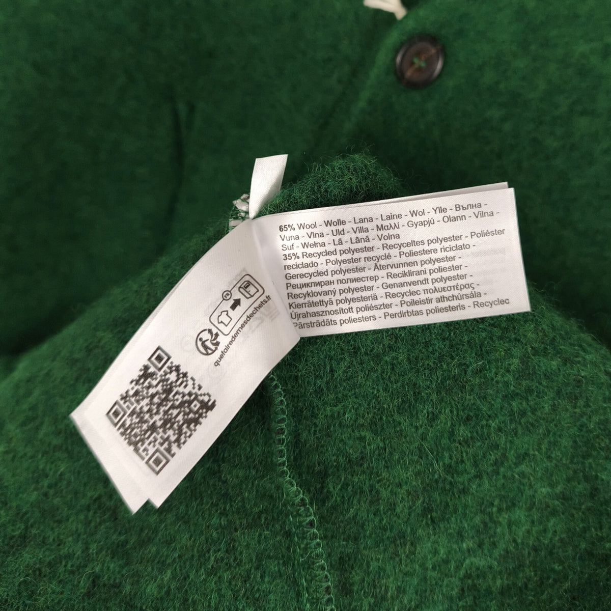 UNIVERSAL WORKS Men's Green Wool Fleece Cardigan