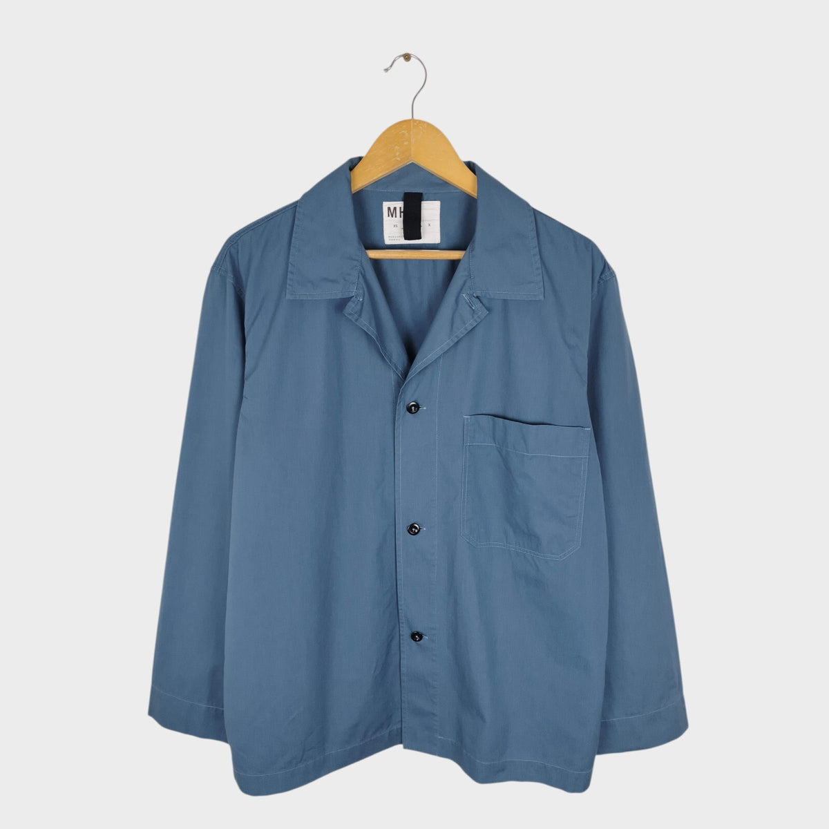 MHL MARGARET HOWELL Men's Blue Lightweight Cotton Overshirt
