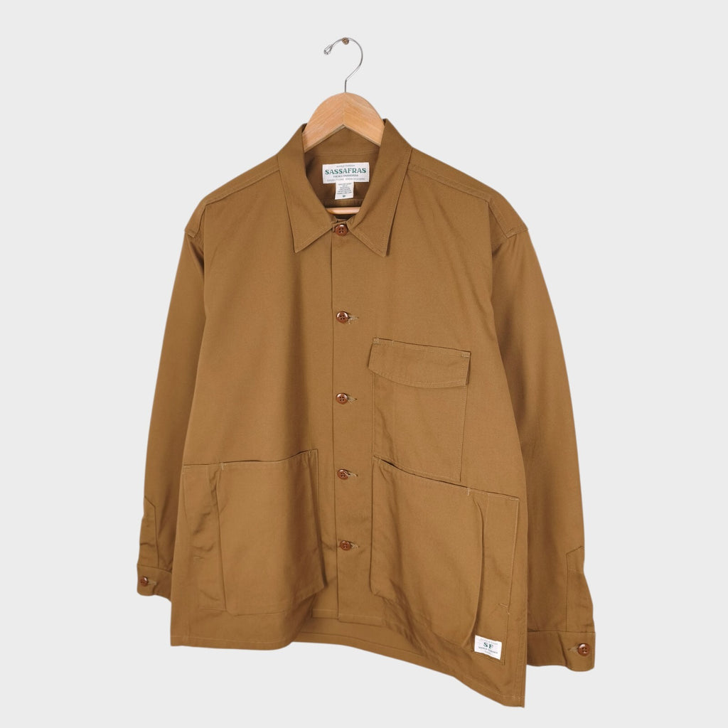 SASSAFRAS Men's Made in Japan Brown Digs Crew Chore Jacket