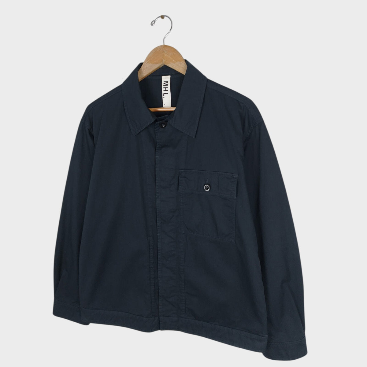 MHL MARGARET HOWELL Men's Dark Navy Cotton Poplin Blouson Jacket