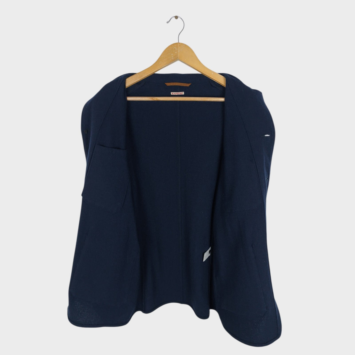 KAPITAL Men's Made in Japan Navy Blue Wool Blend Unlined Jacket