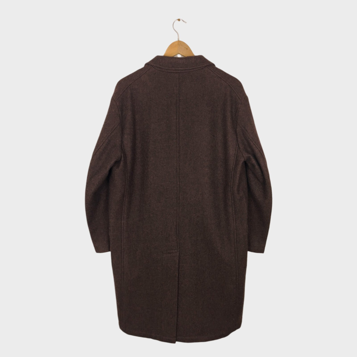 MHL MARGARET HOWELL Men's Brown Heavyweight 100% Melton Wool Coat