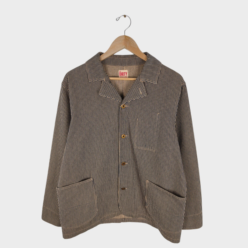AT-DIRTY Men's Hickory Striped Made in Japan Chore Jacket