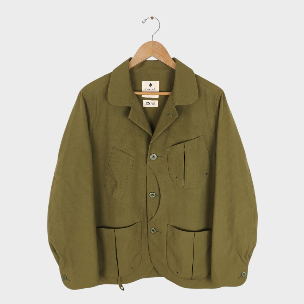 SNOW PEAK Men's Olive Green Takibi Spec Hunting Chore Jacket