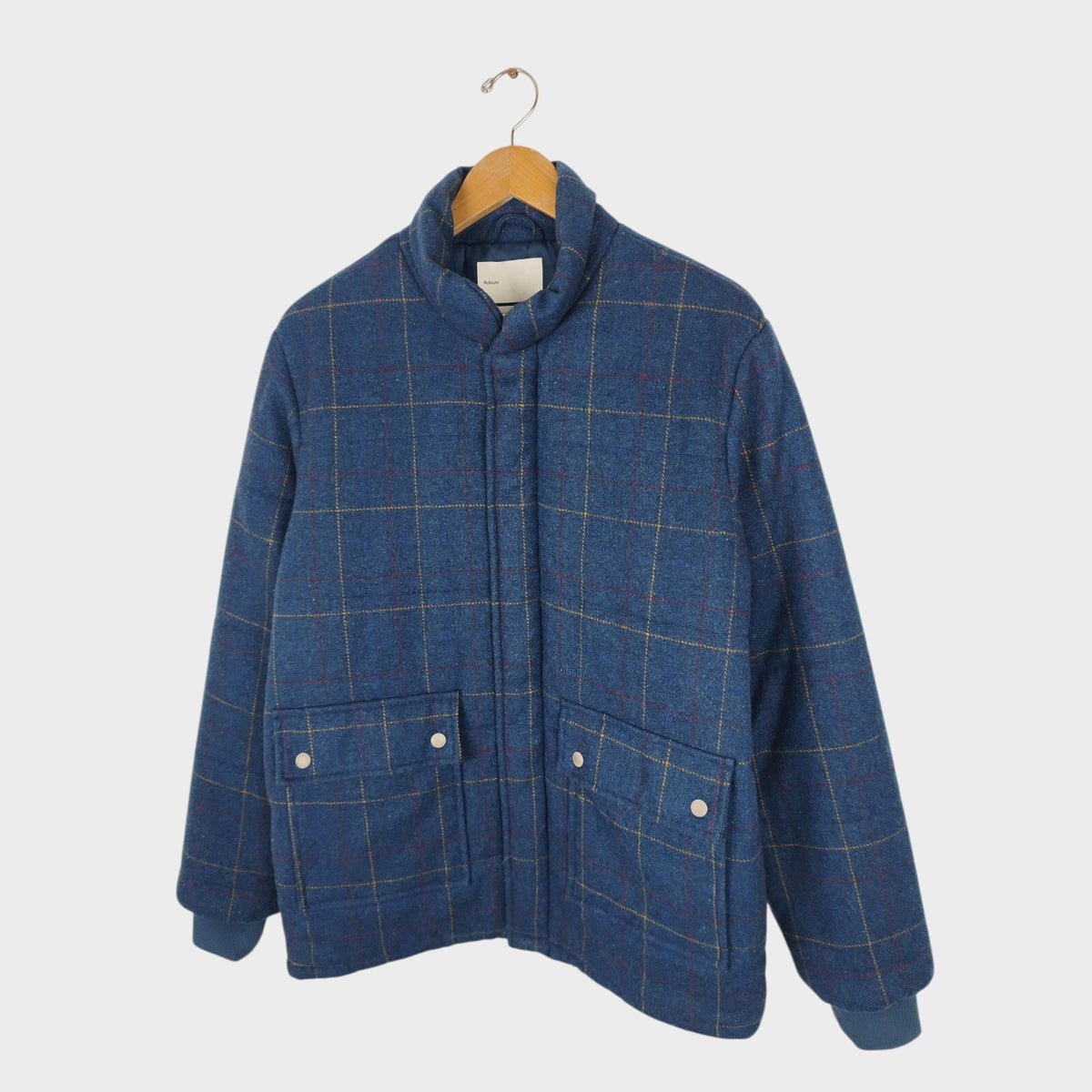 ADSUM Men's Blue Check NK Wool Blend Padded Jacket