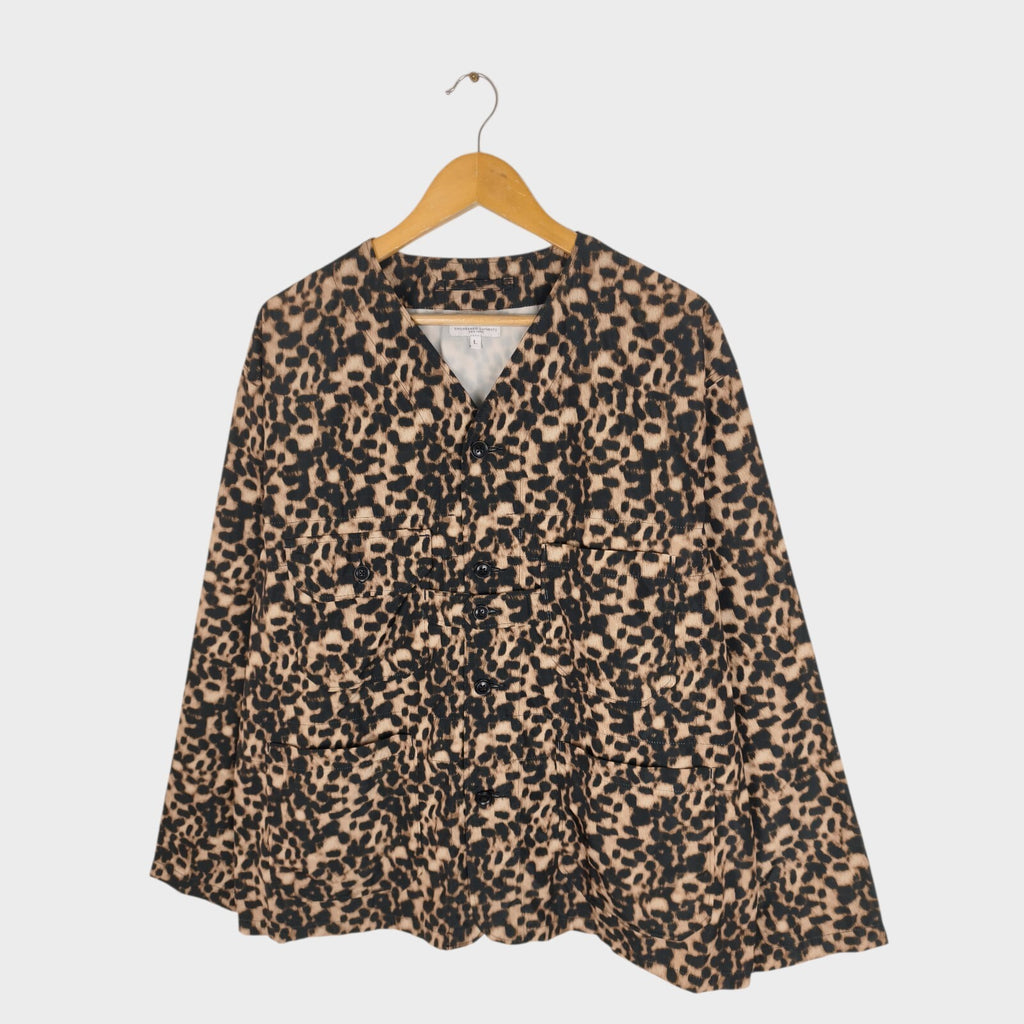 ENGINEERED GARMENTS Men's Made in USA Leopard Print Cardigan Jacket