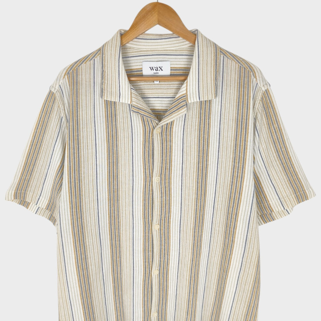WAX LONDON Men's Striped Cotton Relaxed Fit Short Sleeved Shirt