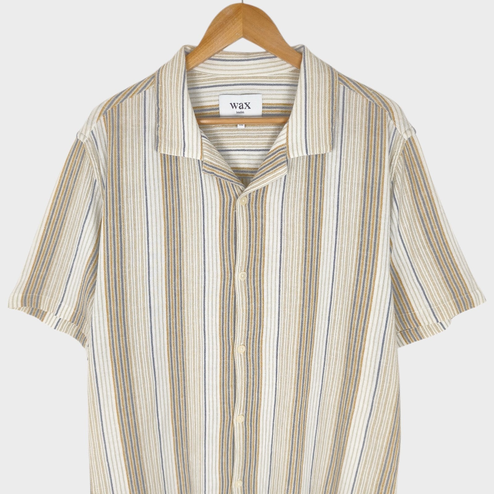 WAX LONDON Men's Striped Cotton Relaxed Fit Short Sleeved Shirt
