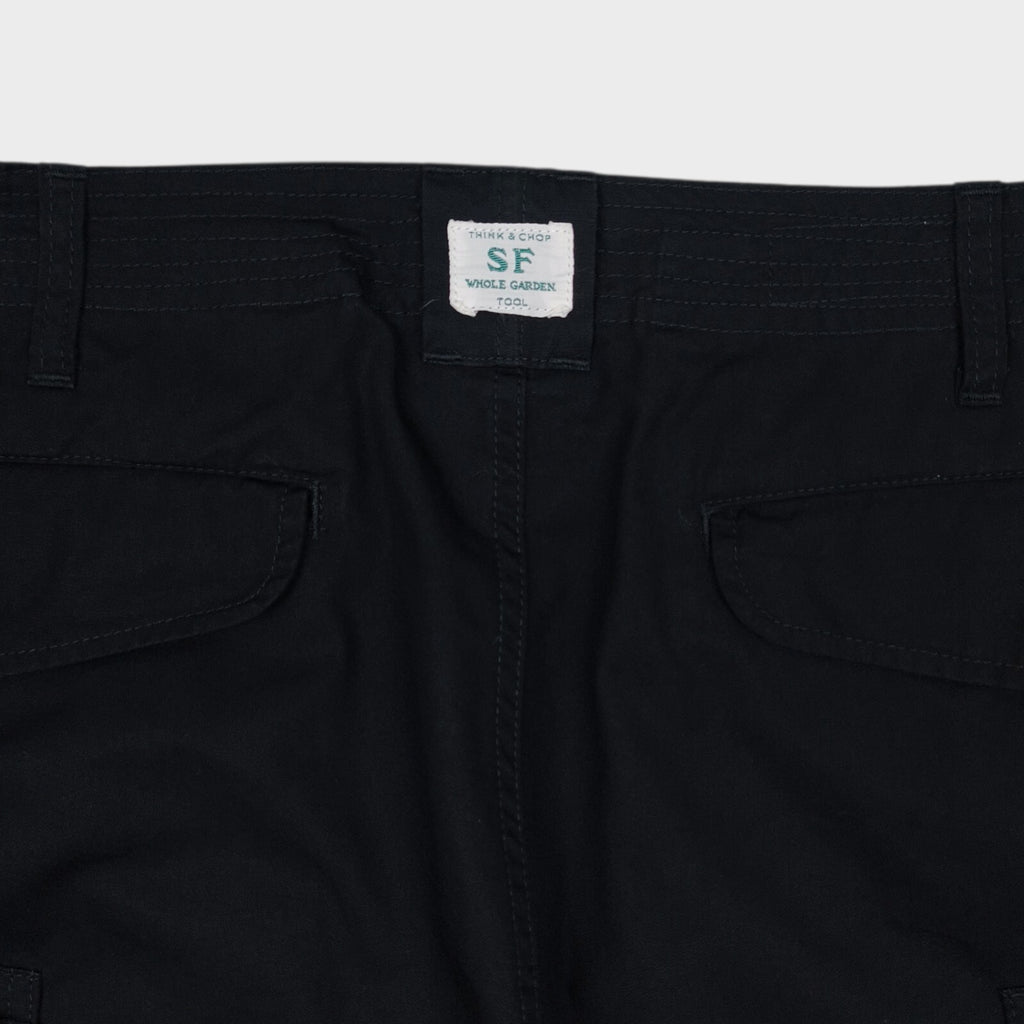 SASSAFRAS Men's Made in Japan Black Overgrown Weather Cotton Cargo Shorts