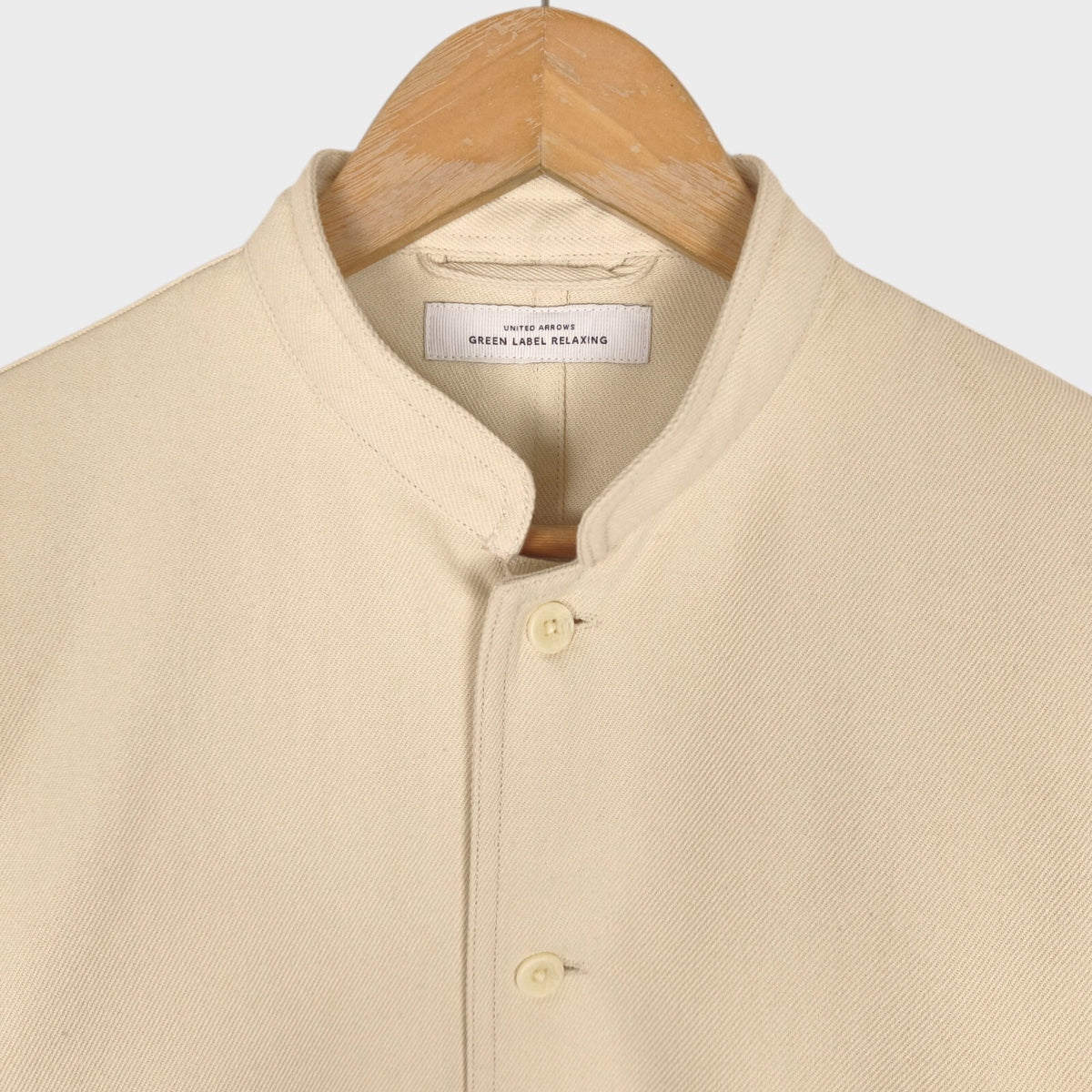 UNITED ARROWS Men's Ecru Mandarin Collar Chore Jacket