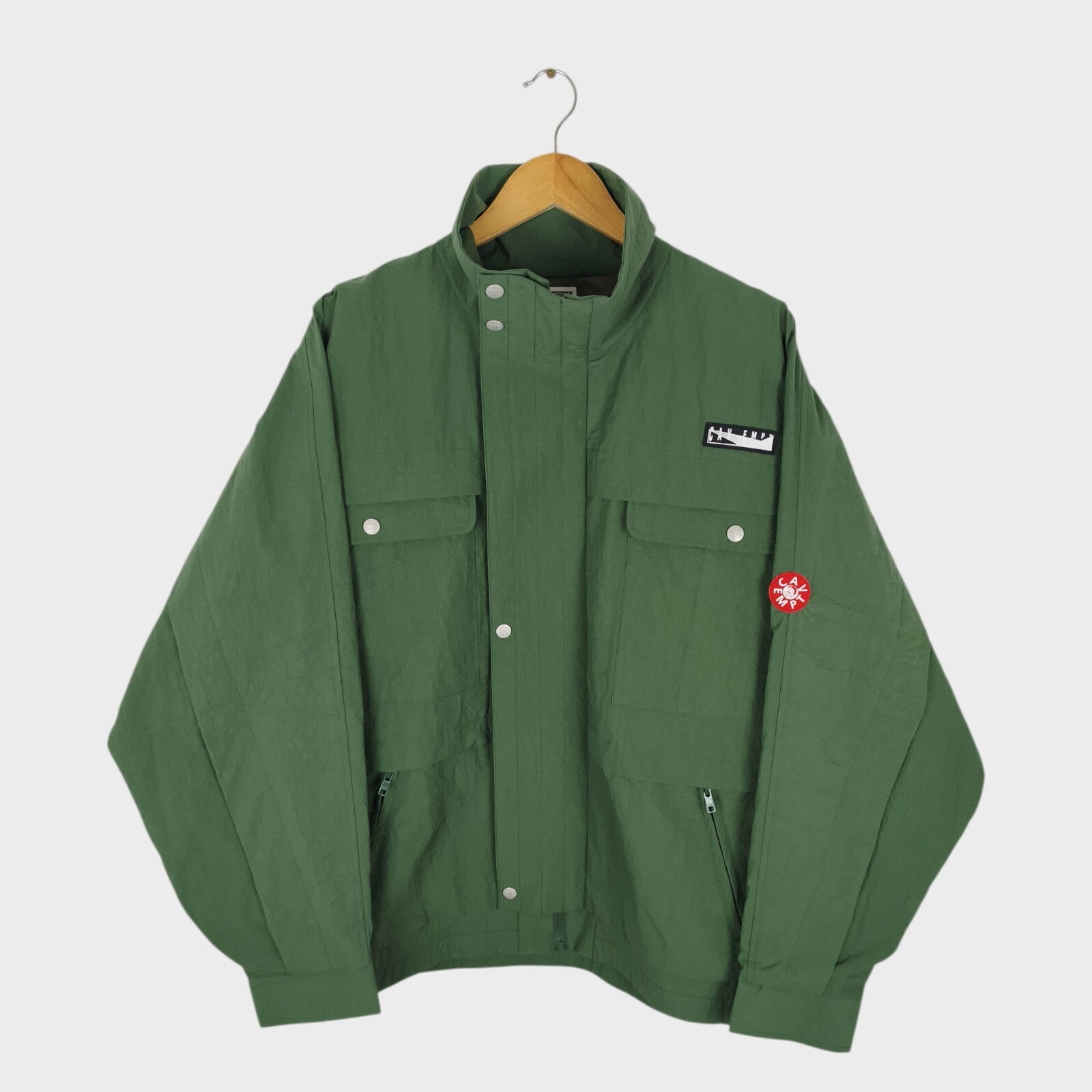 CAV EMPT Men's Made in Japan Green Nylon Flap Sleeve Parka Jacket