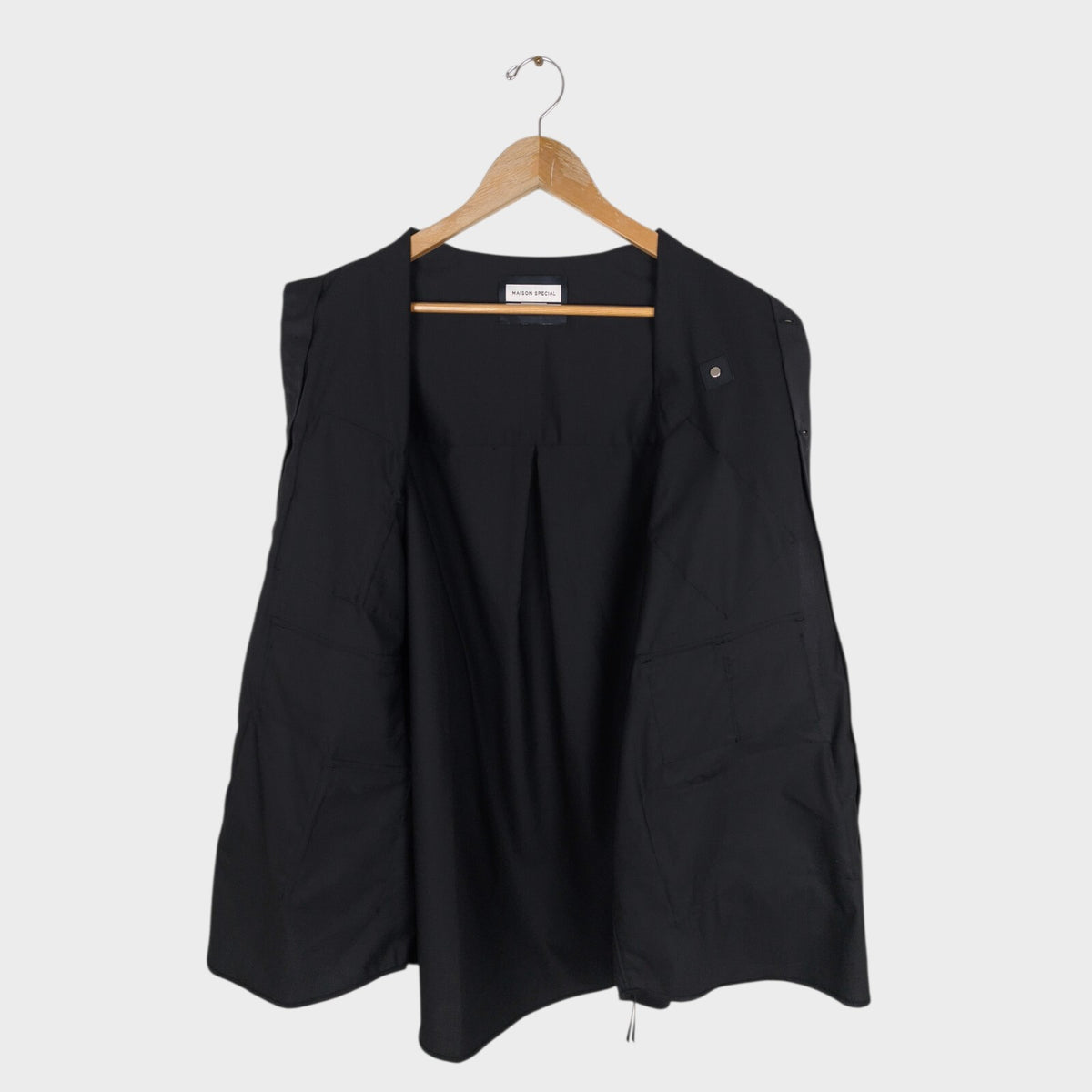 MAISON SPECIAL Japan Men's Black Wool Blend Multi Pocket Overshirt Jacket