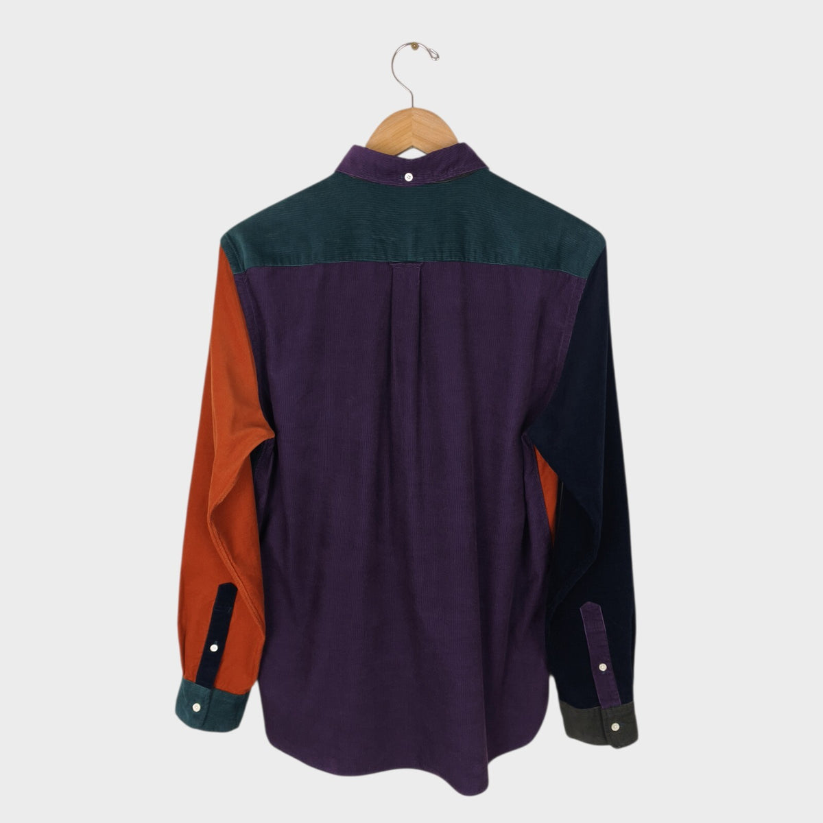 BEAMS PLUS Men's Made in Japan Colourblock Corduroy Shirt